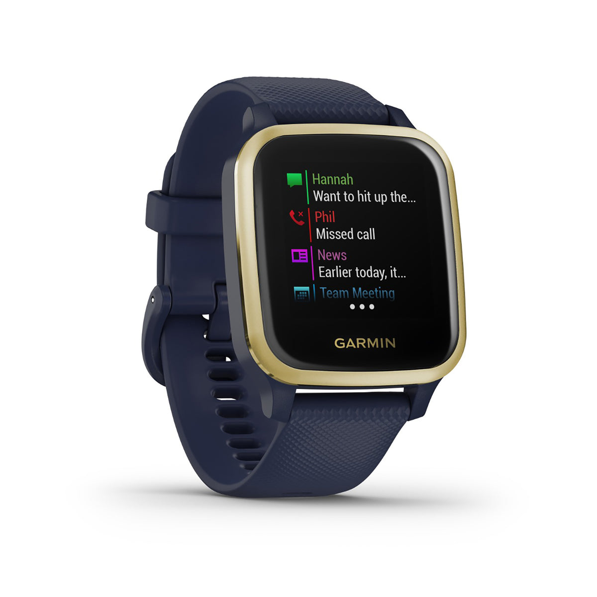 Garmin Venu Sq Music Edition Silicone Blue Strap Full Color Display Dial Watch