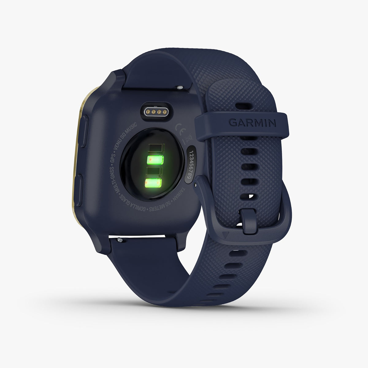 Garmin Venu Sq Music Edition Silicone Blue Strap Full Color Display Dial Watch