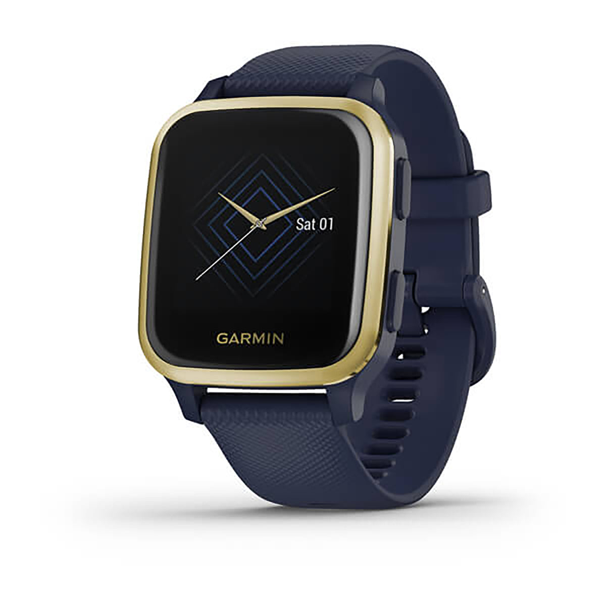 Garmin Venu Sq Music Edition Silicone Blue Strap Full Color Display Dial Watch