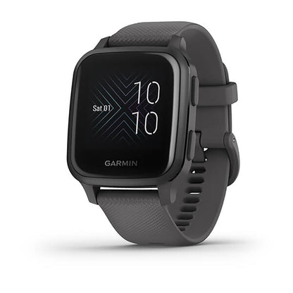 Garmin Venu Sq Silicone Slate Strap Full Color Display Dial Watch