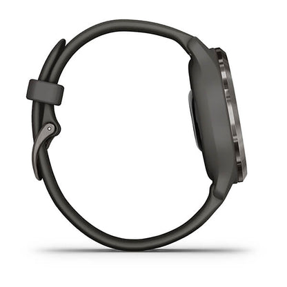 ساعة Garmin Venu 2 S بشاشة ملونة كاملة وحزام سيليكون بلون جرافيت