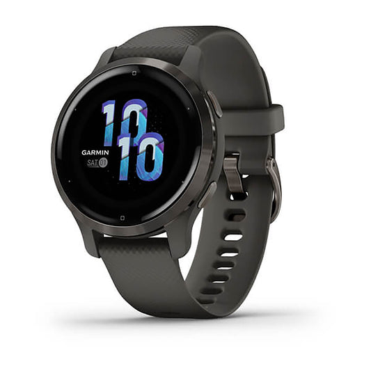 Garmin Venu 2 S Silicone Graphite Strap Full Color Display Dial Watch