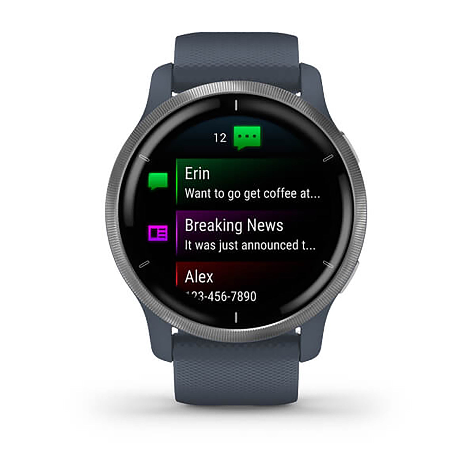 Garmin Venu 2 S Silicone Granite Blue Strap Full Color Display
