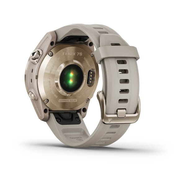 Garmin Fenix 7S Sapphire Cream Gold Titanium With Light Sand Band Full Display Watch