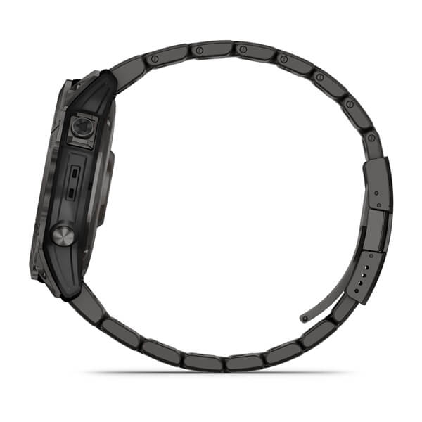Garmin Fenix 7X Sapphire Solar Carbon Grey DLC Vented Titanium Band Full Display Watch