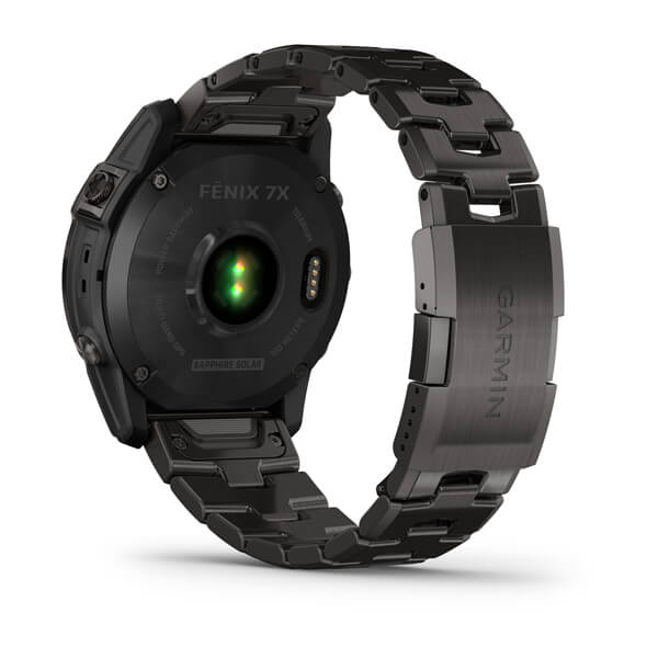Garmin Fenix 7X Sapphire Solar Carbon Grey DLC Vented Titanium Band Full Display Watch