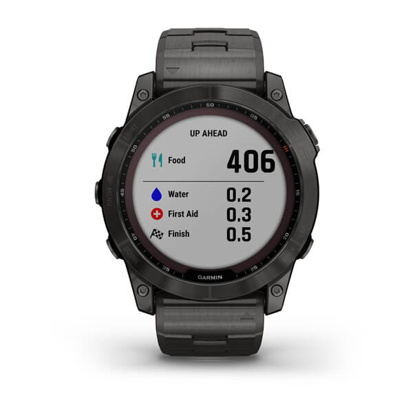 Garmin Fenix 7X Sapphire Solar Carbon Grey DLC Vented Titanium Band Full Display Watch