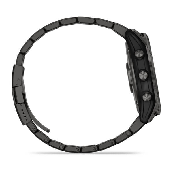 Garmin Fenix 7X Sapphire Solar Carbon Grey DLC Vented Titanium Band Full Display Watch