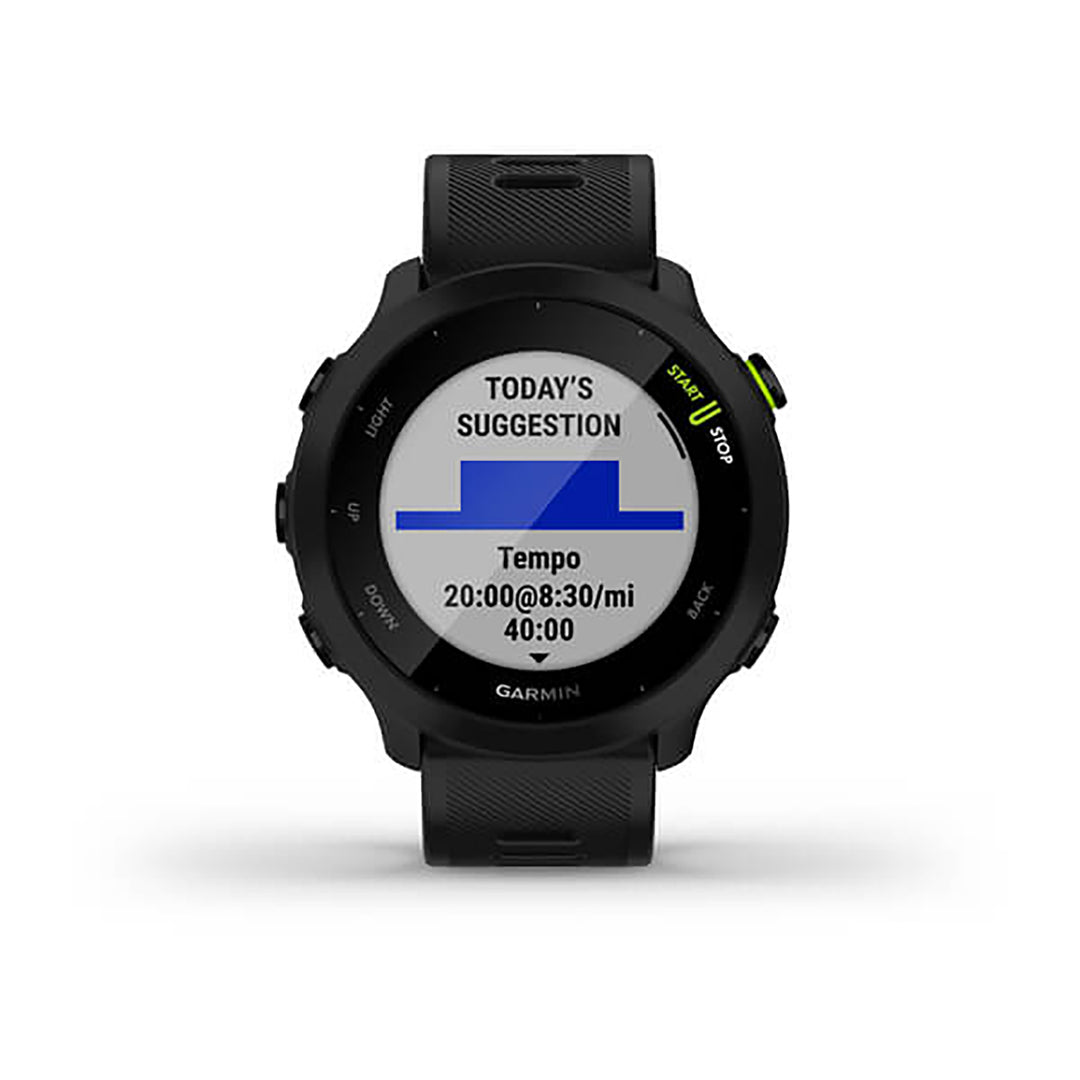 Garmin Forerunner 55 Silicone Black Strap Full Color Display Dial Watch - 010-02562-10