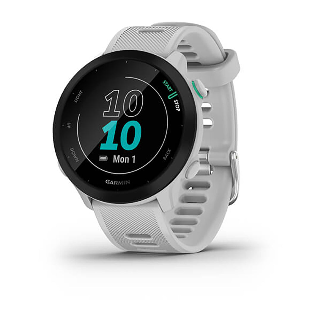 Garmin Forerunner 55 Silicone White Strap Full Color Display Dial Watch - 010-02562-11