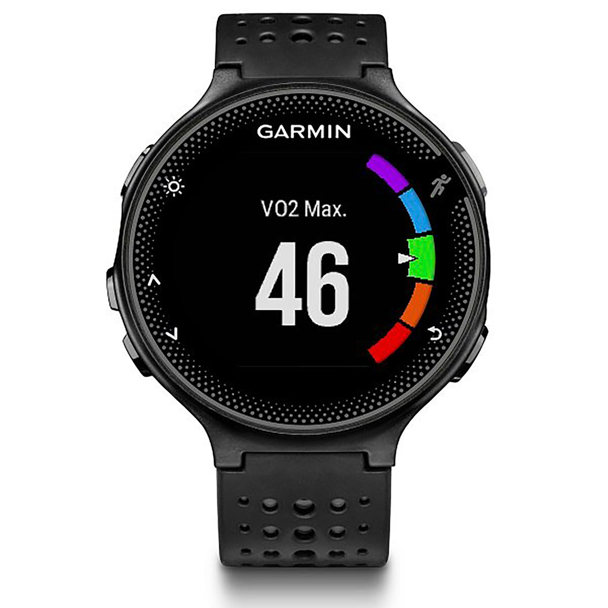 ساعة Garmin Forerunner 235 بشاشة ملونة كاملة وسوار سيليكون باللون الأسود/الرمادي