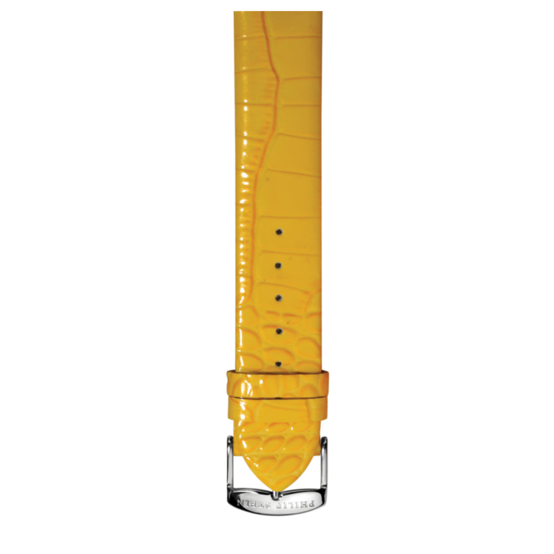 PHILIP STEIN Signature Yellow Patent Lizard-print Strap Size 1