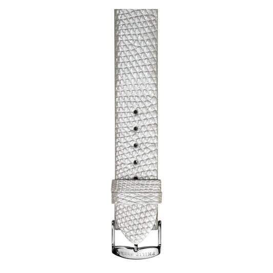 Philip Stein Signature Metallic White Lizard Strap Size 1