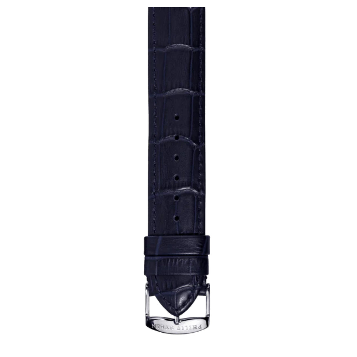 Philip Stein Signature N.Blue Stitched Croco-print Strap Size 3