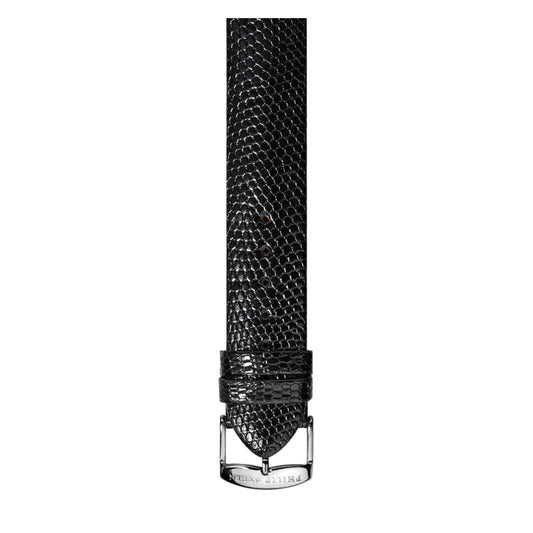 Philip Stein Signature Black Lizard-print Strap Size 2