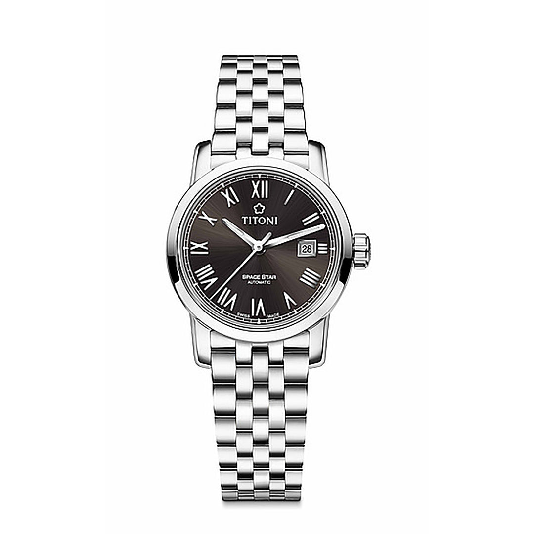 TITONI WOMEN'S SPACE STAR AUTOMATIC ANTHRACITE DIAL WATCH