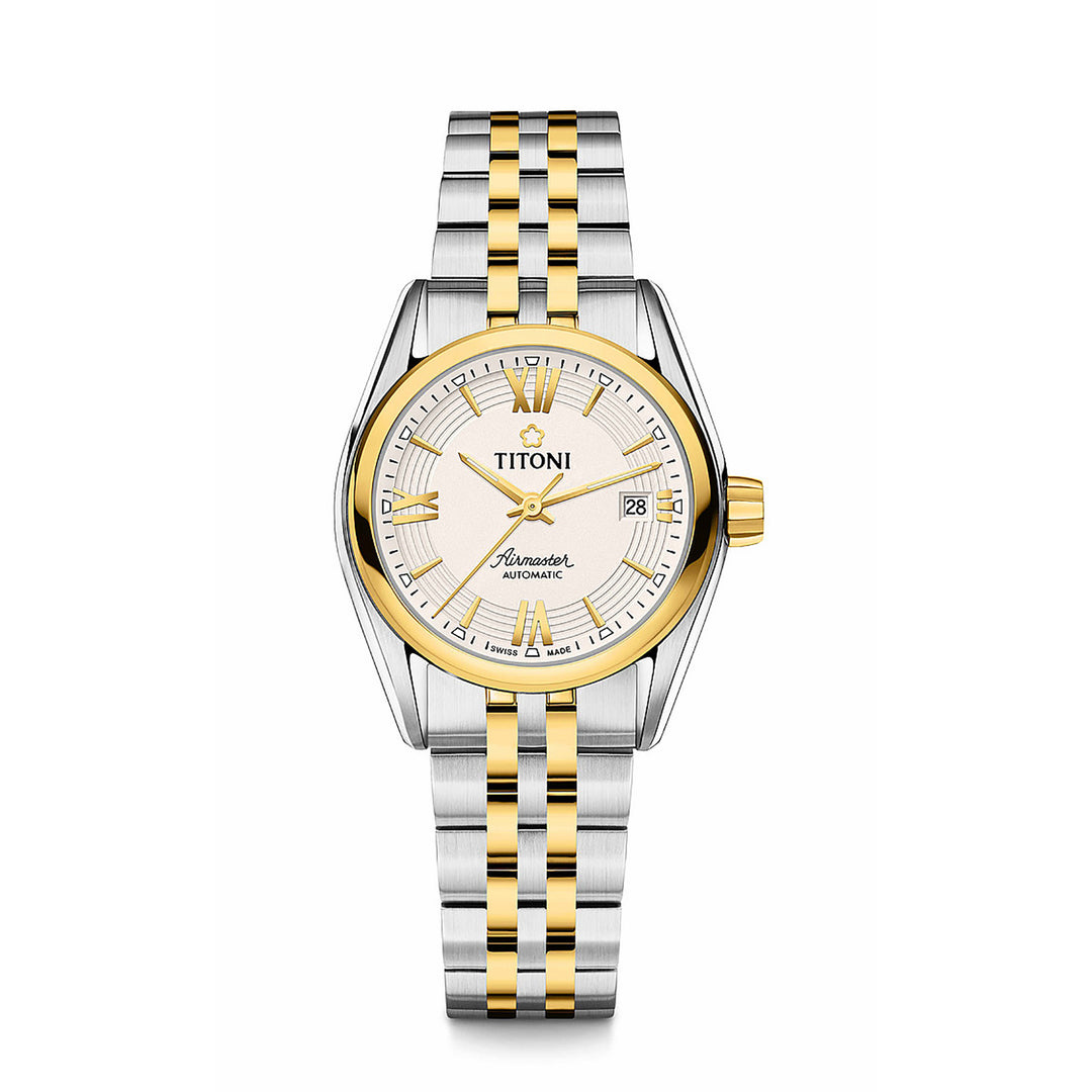 TITONI WOMEN'S AIRMASTER AUTOMATIC SILVER DIAL WATCH