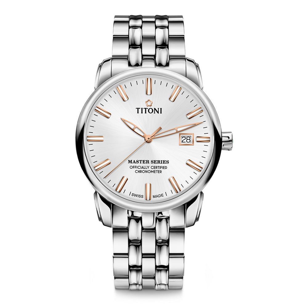 TITONI MEN'S MASTER SERIES AUTOMATIC SILVER DIAL WATCH