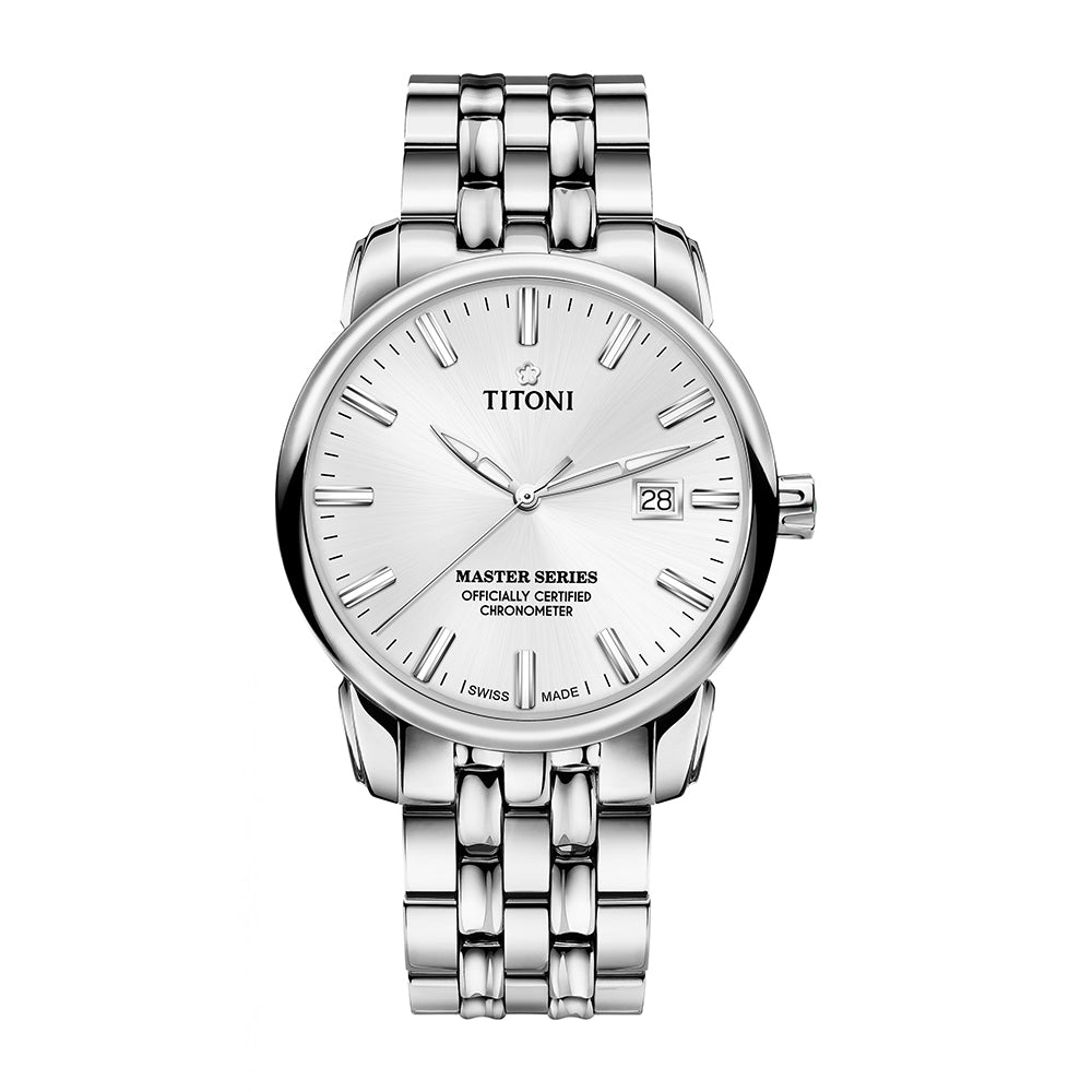 TITONI MEN'S MASTER SERIES AUTOMATIC SILVER DIAL WATCH