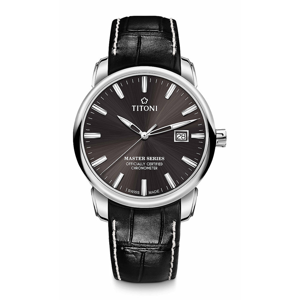TITONI MEN'S MASTER SERIES AUTOMATIC ANTHRACITE DIAL WATCH