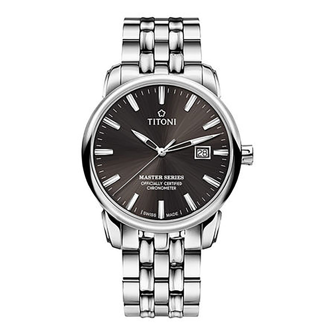 TITONI MEN'S MASTER SERIES AUTOMATIC ANTHRACITE DIAL WATCH
