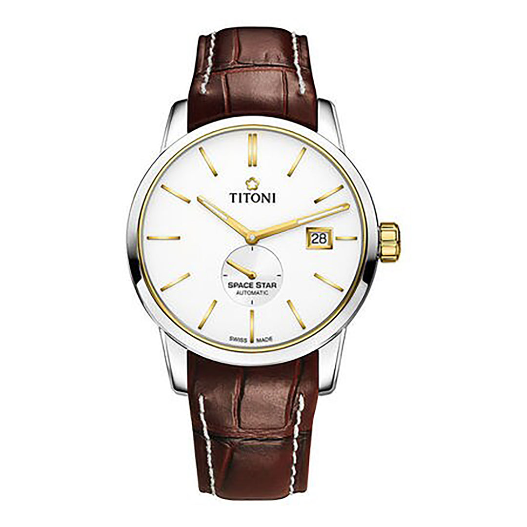 TITONI MEN'S SPACE STAR AUTOMATIC SILVER DIAL WATCH