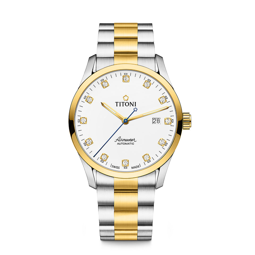 TITONI MEN'S AIRMASTER AUTOMATIC WHITE DIAL WATCH