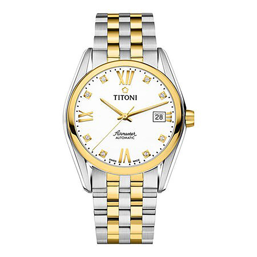 TITONI MEN'S AIRMASTER AUTOMATIC WHITE DIAL WATCH