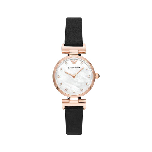 Emporio Armani MOP ANLG Watch 0 JWL GP Leather STRP