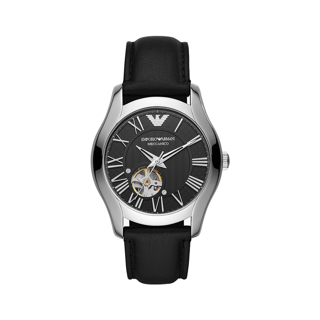 EMPORIO ARMANI AUTOMATIC WATCH 21 JWL SS LEATHER STRAP