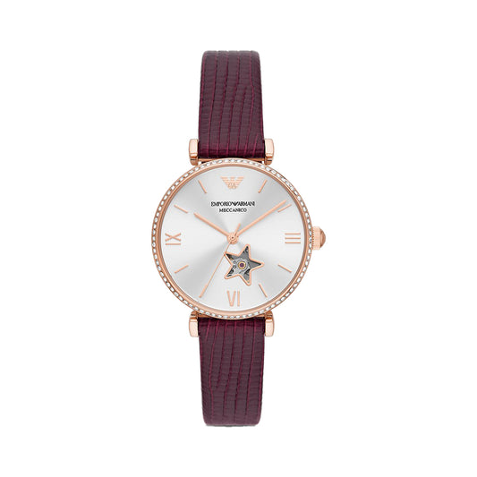 Emporio Armani Automatic Watch 21 JWL GP Leather Strap