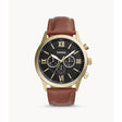 Fossil Analog Men's Watch Stainless Steel Leather Strap