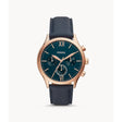 Fossil Analog Men's Watch Gold Plated Leather Strap