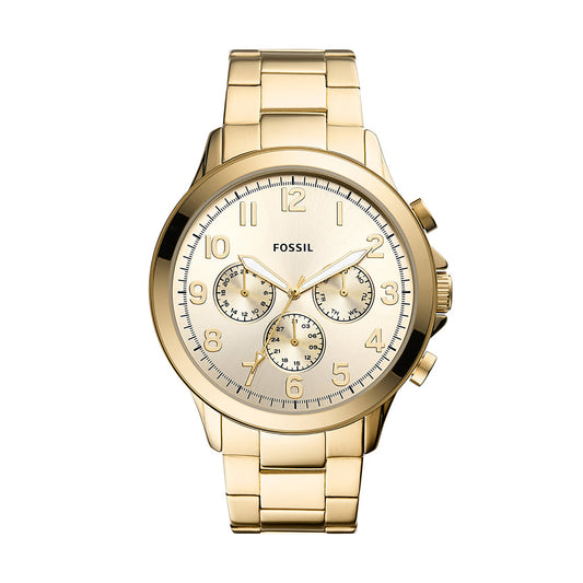 Fossil Analog Men's Watch Gold Plated Metal Bracelet