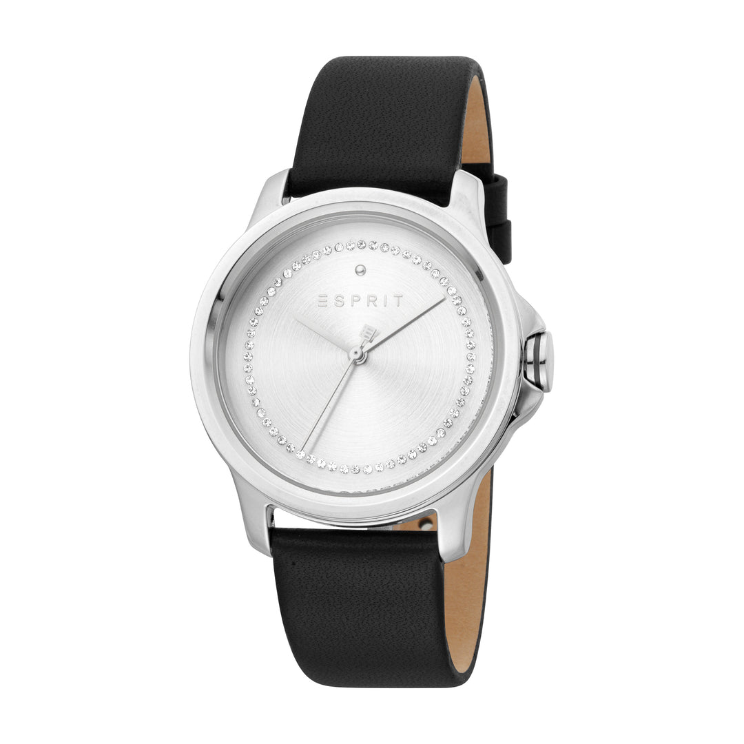 Esprit Women's Bout Fashion Quartz Black Leather Strap