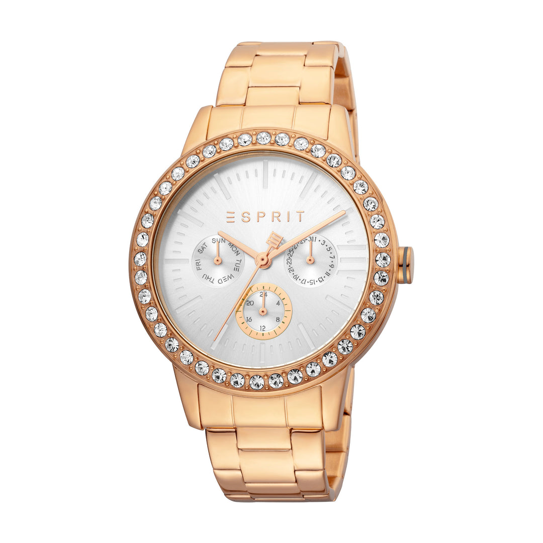 Esprit Women's Silvery Fashion Quartz Rose Gold Watch