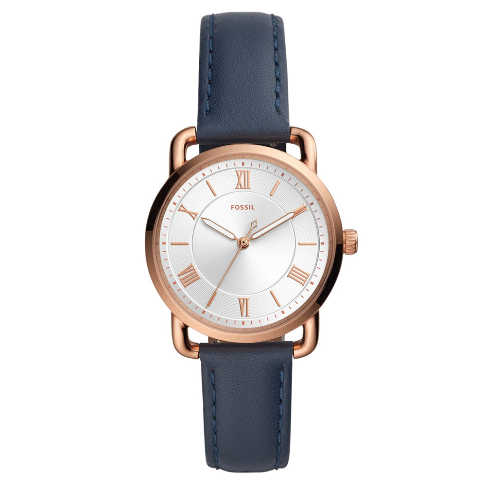 Fossil Analog Women's Watch Gold Plated Leather Strap - ES4824