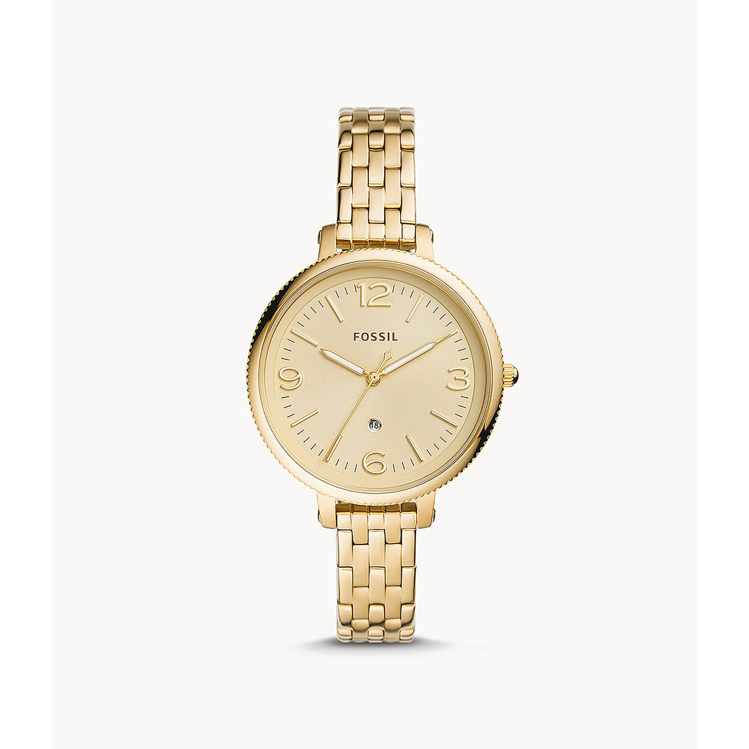 Fossil Analog Women's Watch Gold Plated Metal Bracelet - ES4945