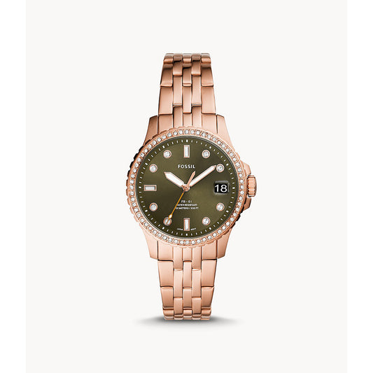 Fossil Analog Women's Watch Gold Plated Metal Bracelet