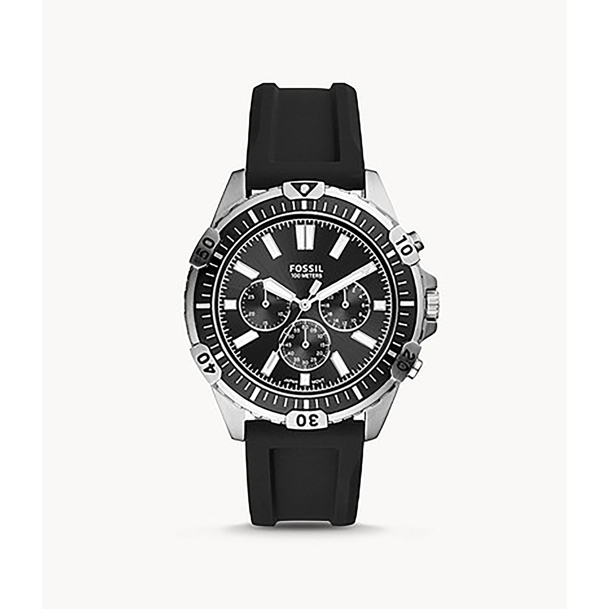 Fossil Analog Men's Watch Stainless Steel Plastic Strap
