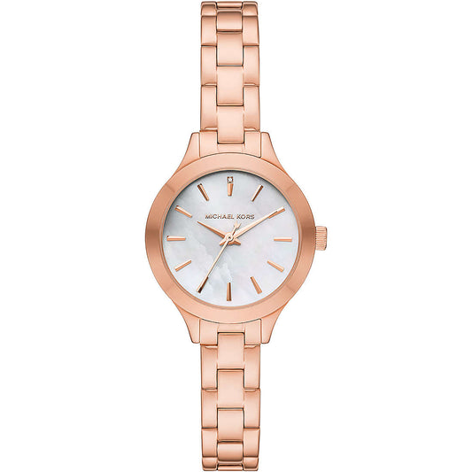 Michael Kors Mother of Pearl Analog Women's Watch Gold Plated Metal Bracelet