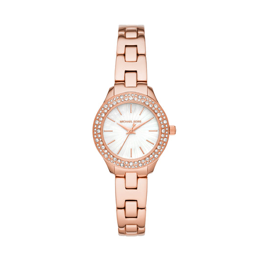 Michael Kors Mother of Pearl Analog Women's Watch Gold Plated Metal Bracelet