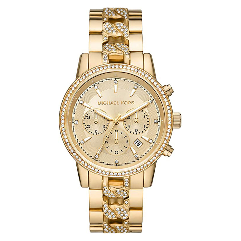 Michael Kors Analog Women's Watch Gold Plated Metal Bracelet - MK6937