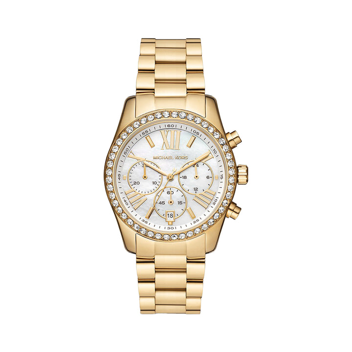 Michael Kors Lexington Lux Chronograph Gold-Tone Stainless Steel Women's Watch - MK7241B