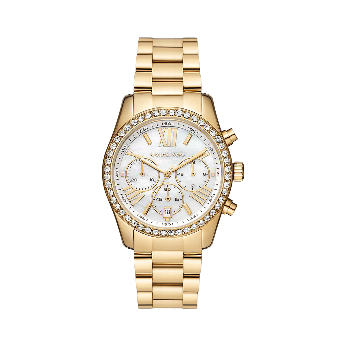 Michael Kors Lexington Lux Chronograph Gold-Tone Stainless Steel Women's Watch