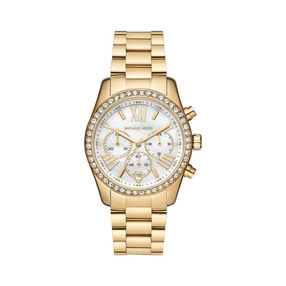 Michael Kors Lexington Lux Chronograph Gold-Tone Stainless Steel Women's Watch