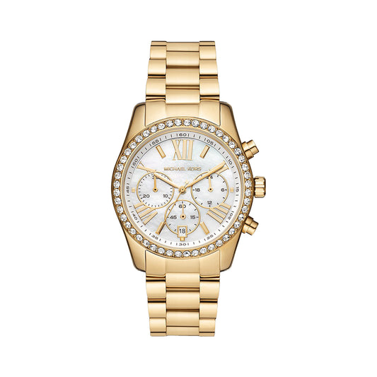Michael Kors Lexington Lux Chronograph Gold-Tone Stainless Steel Women's Watch