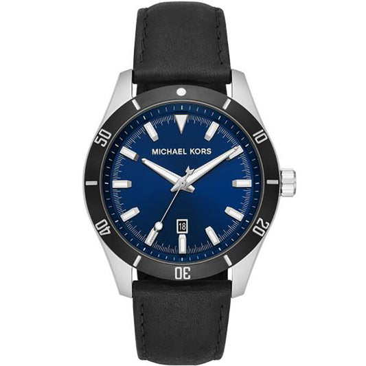 Michael Kors Analog Men's Watch Stainless Steel Leather Strap