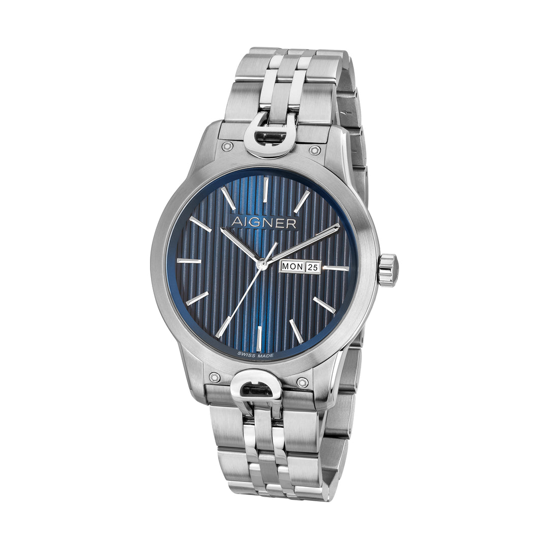 Aigner Viareggio Gents Steel Bracelet Blue Dial Watch | Arwgh2100701 | The Watch House. Shop at www.watches.ae Regular price AED 3000 . Online offers available.