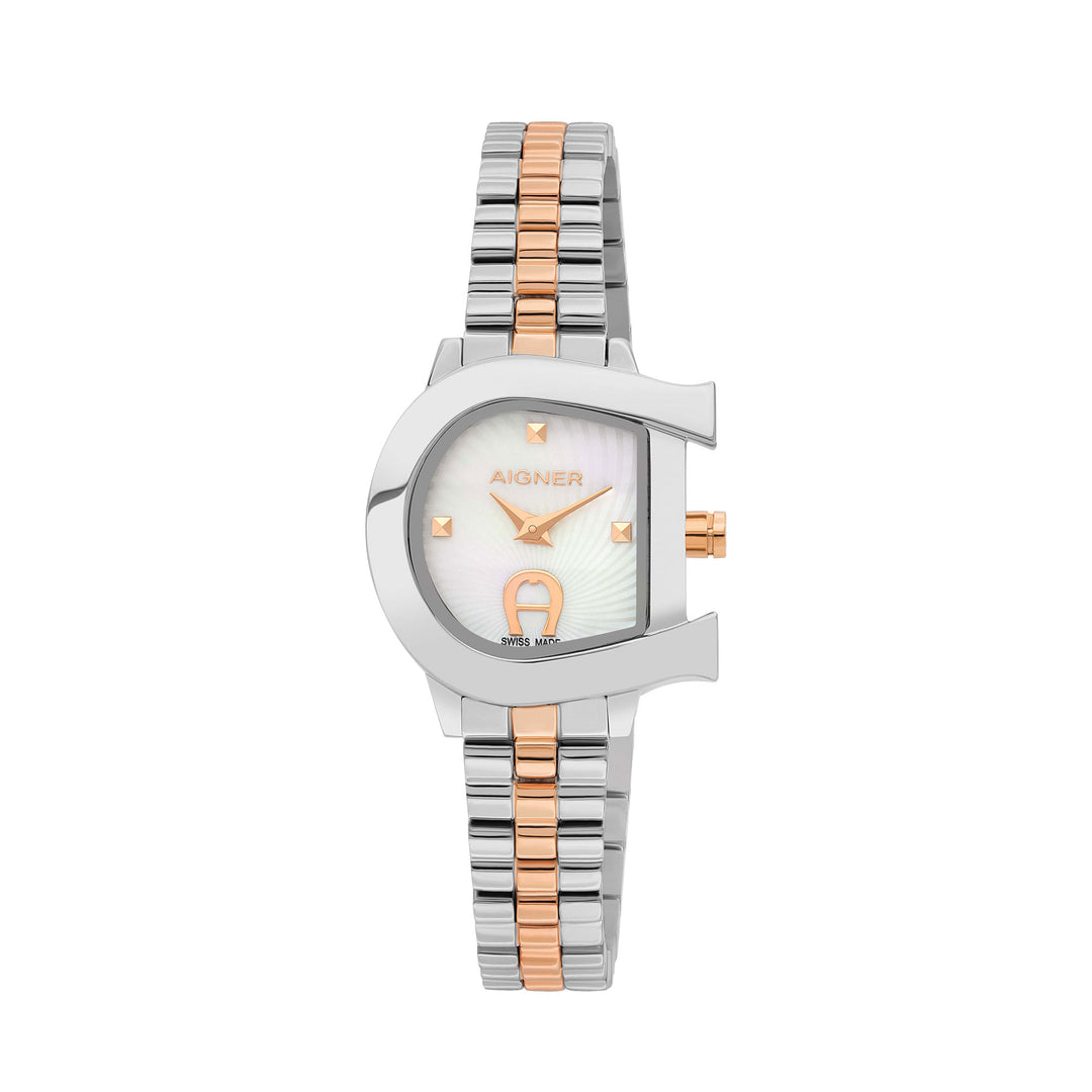 Aigner Galba Ladies Two Tone Rose Gold Bracelet White Mop Dial Watch | Ma118201 | The Watch House. Shop at www.watches.ae Regular price AED 2875 . Online offers available.